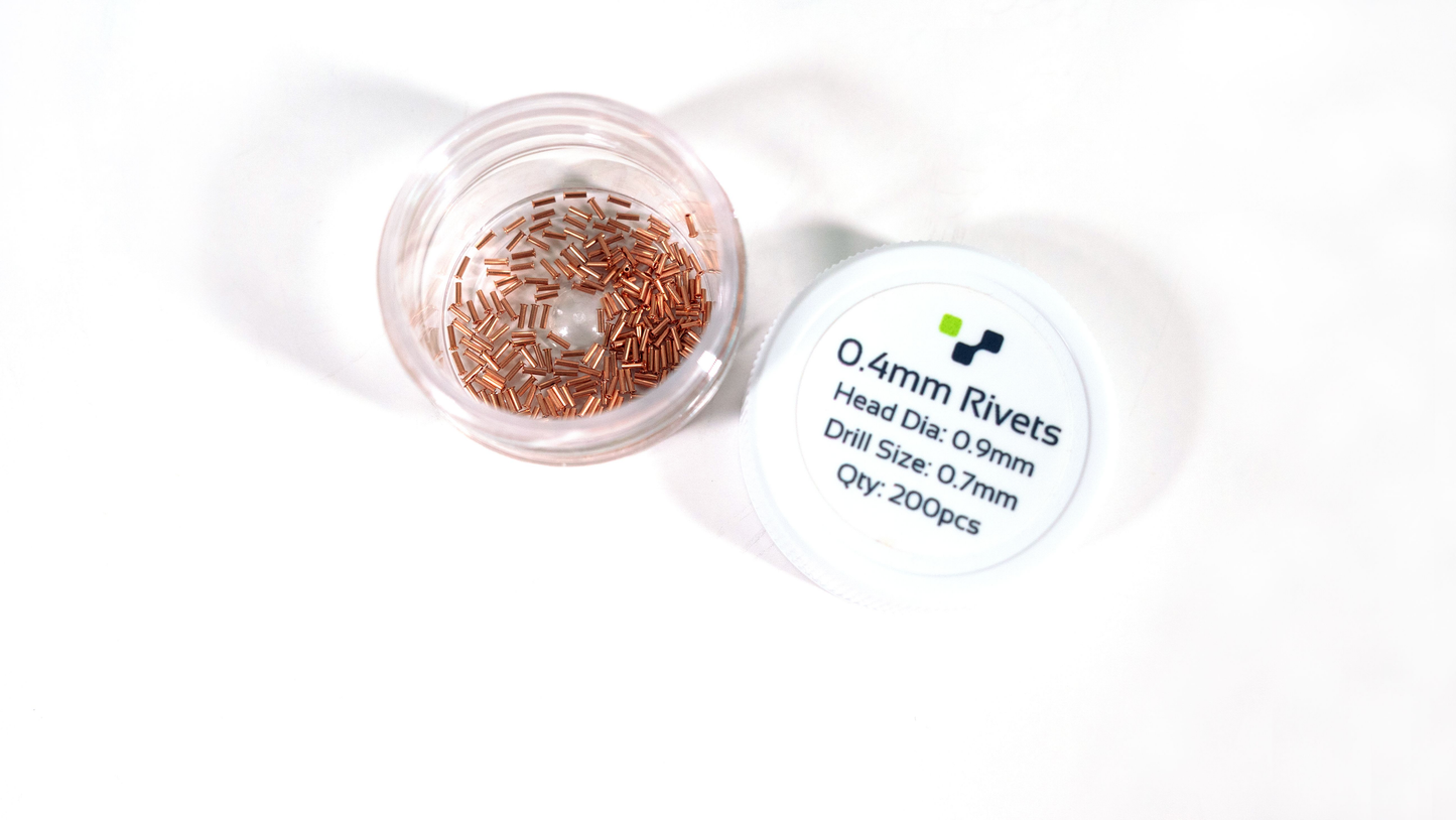 Copper Rivets 0.4mm - 200 Pack