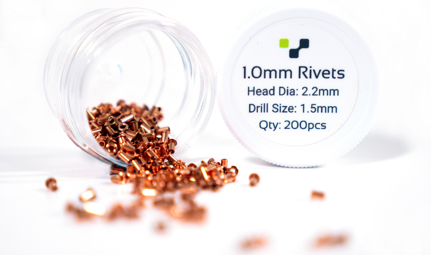 Copper Rivets 1.0mm - 200 Pack