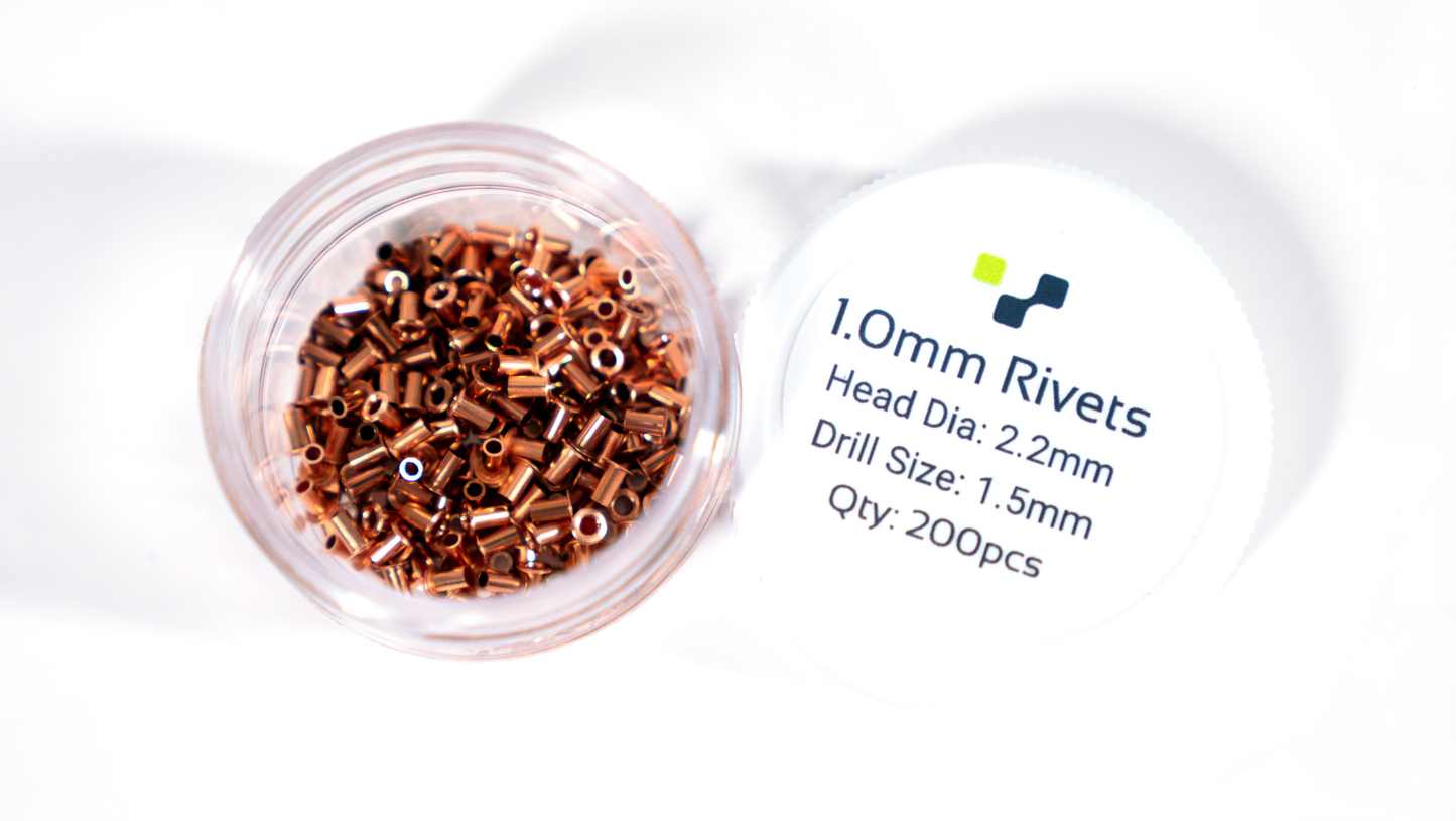 Copper Rivets 1.0mm - 200 Pack