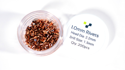 Copper Rivets 1.0mm - 200 Pack